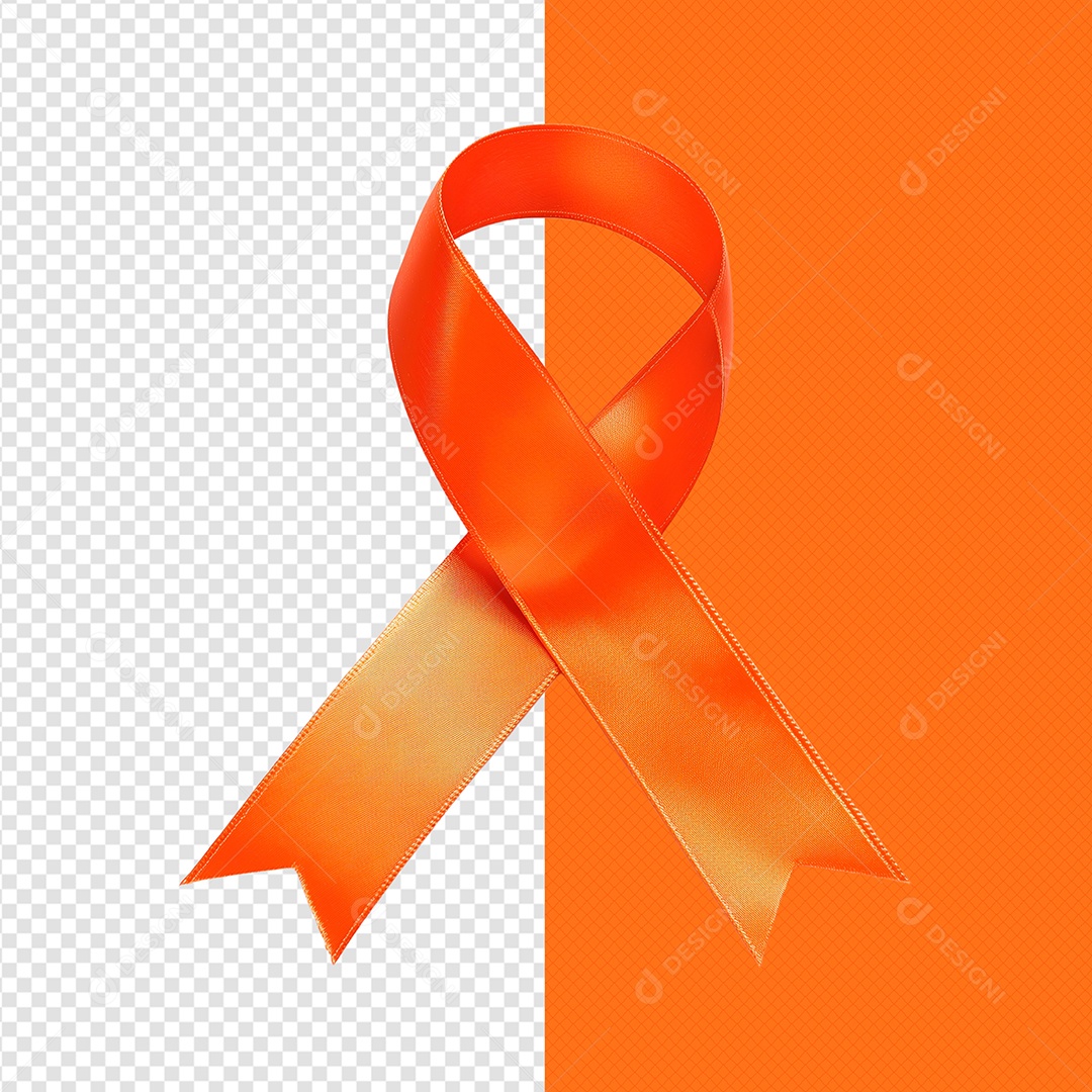 Fita 3D Elemento de Fevereiro Laranja para Composição PSD
