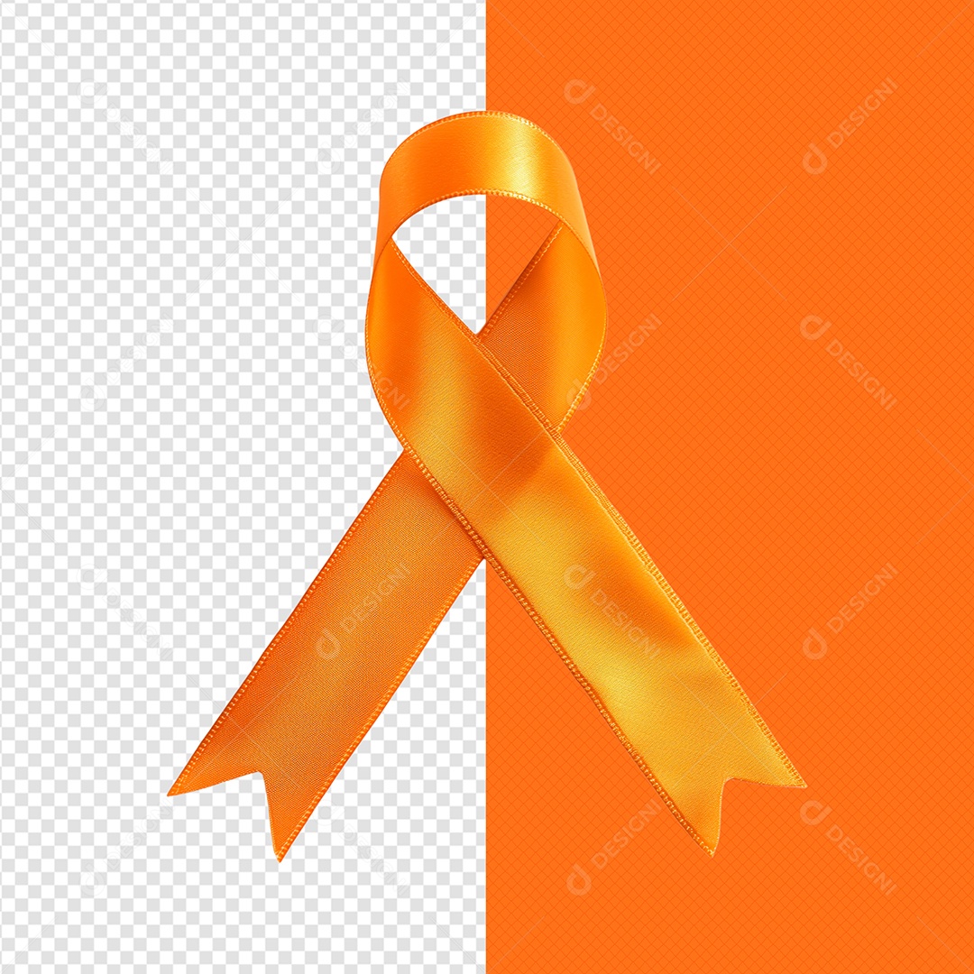 Fita 3D Elemento de Fevereiro Laranja para Composição PSD