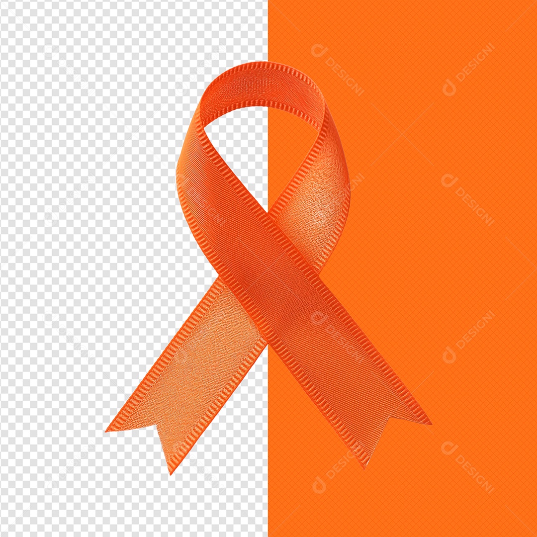 Fita 3D Elemento de Fevereiro Laranja para Composição PSD