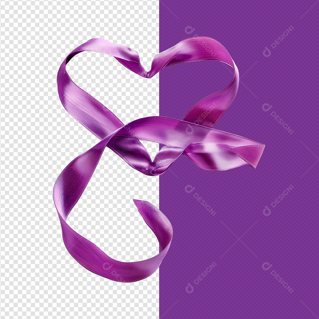 Fita 3D Elemento de Fevereiro Roxo para Composição PSD