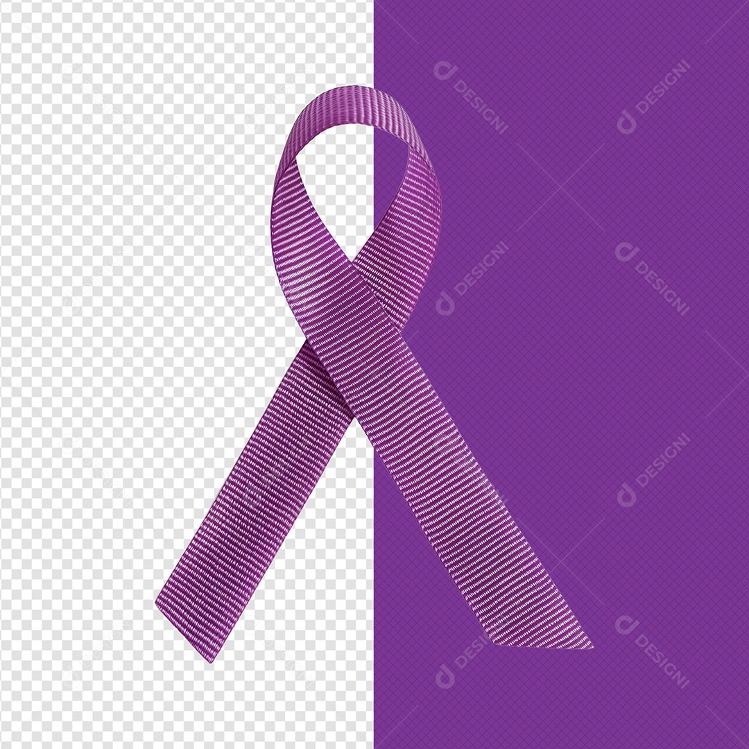 Fita 3D Elemento de Fevereiro Roxo para Composição PSD