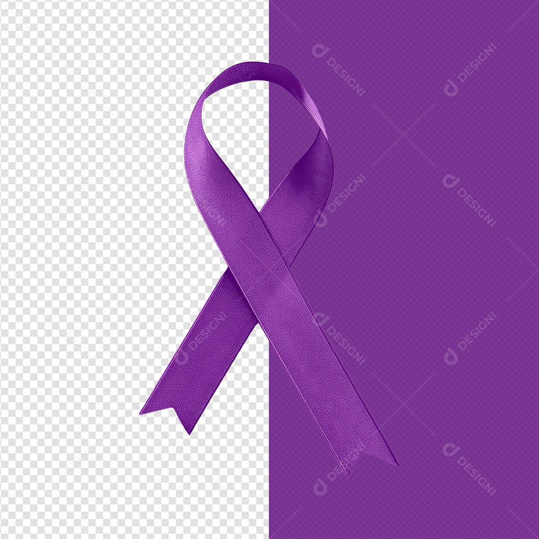 Fita 3D Elemento de Fevereiro Roxo para Composição PSD