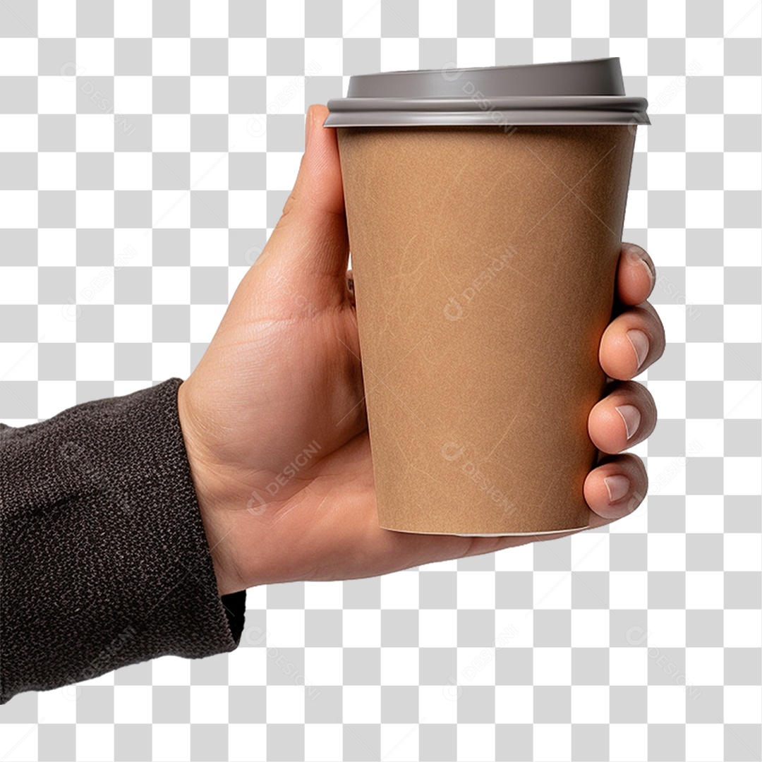 Mão Segurando Copo de Café PNG Transparente