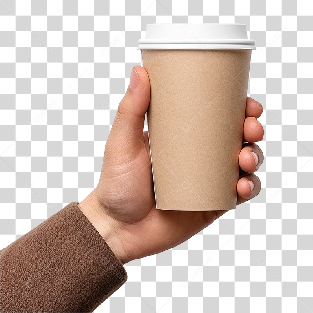 Mão Segurando Copo de Café PNG Transparente