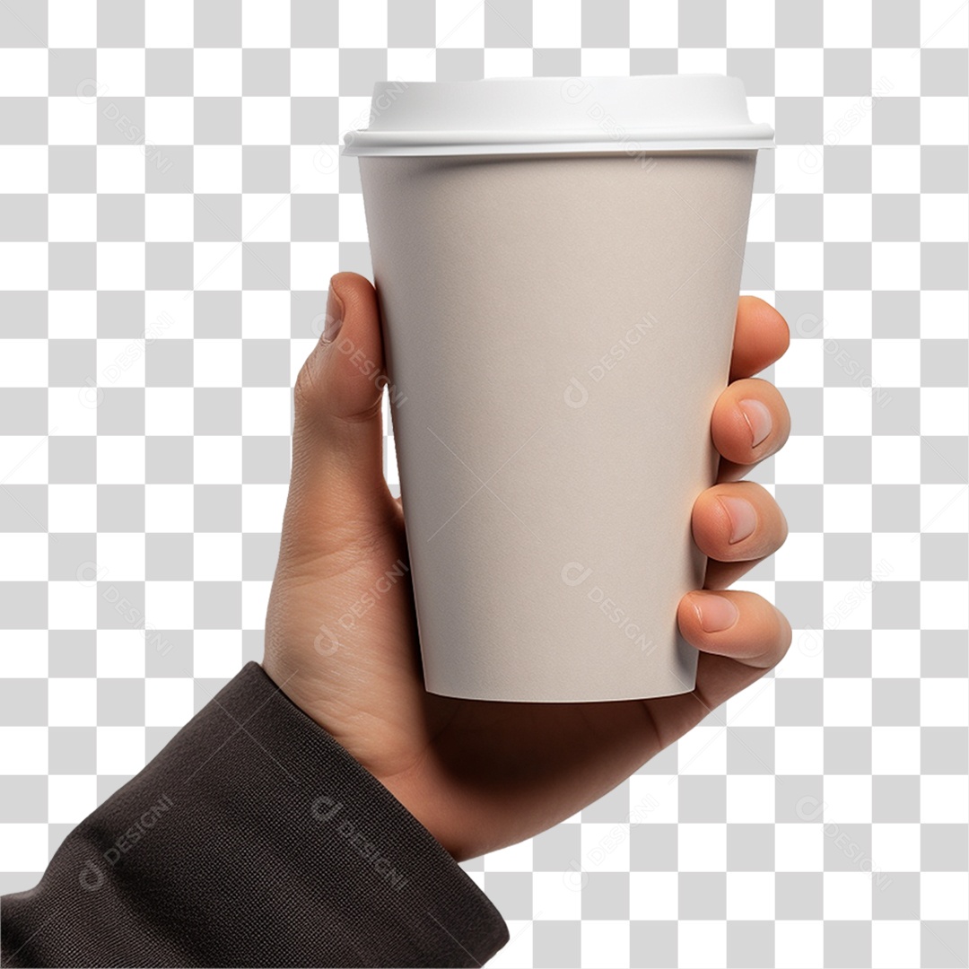 Mão Segurando Copo de Café PNG Transparente