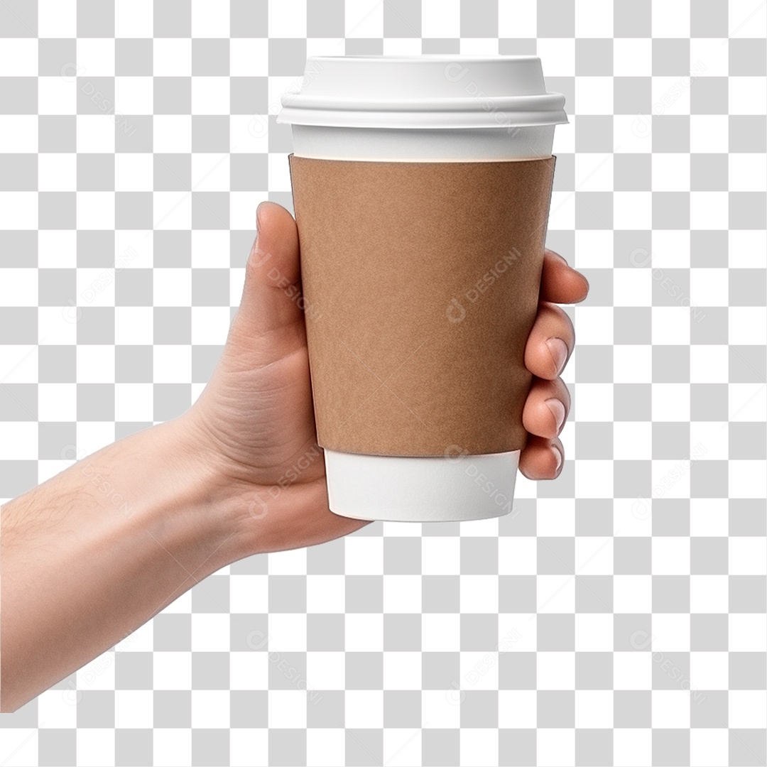 Mão Segurando Copo de Café PNG Transparente