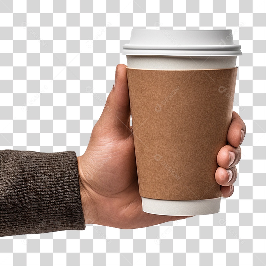 Mão Segurando Copo de Café PNG Transparente
