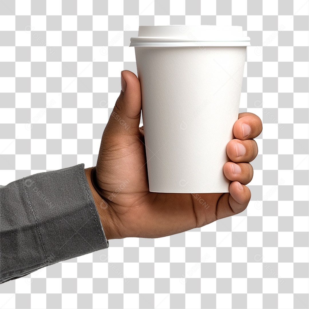 Mão Segurando Copo de Café PNG Transparente