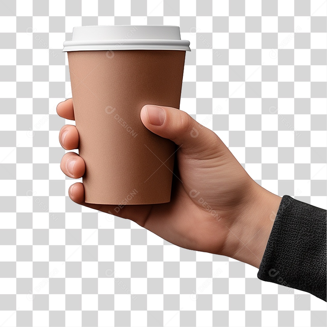 Mão Segurando Copo de Café PNG Transparente