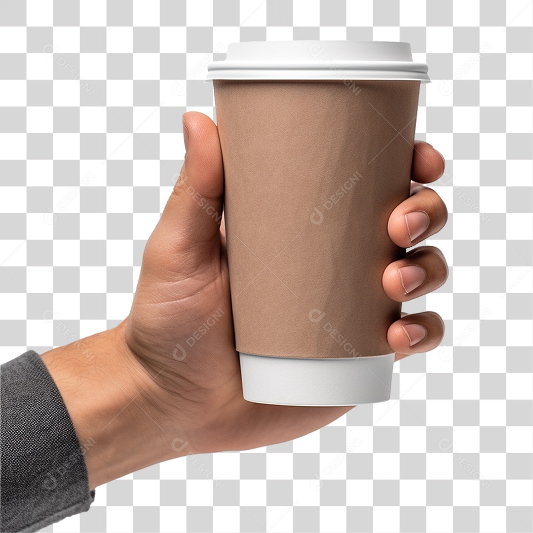 Mão Segurando Copo de Café PNG Transparente