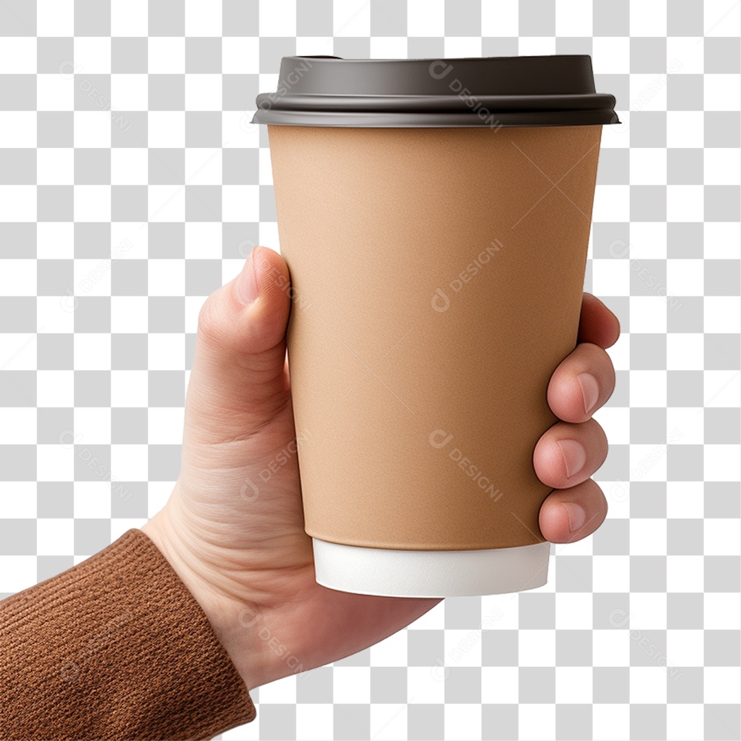 Mão Segurando Copo de Café PNG Transparente