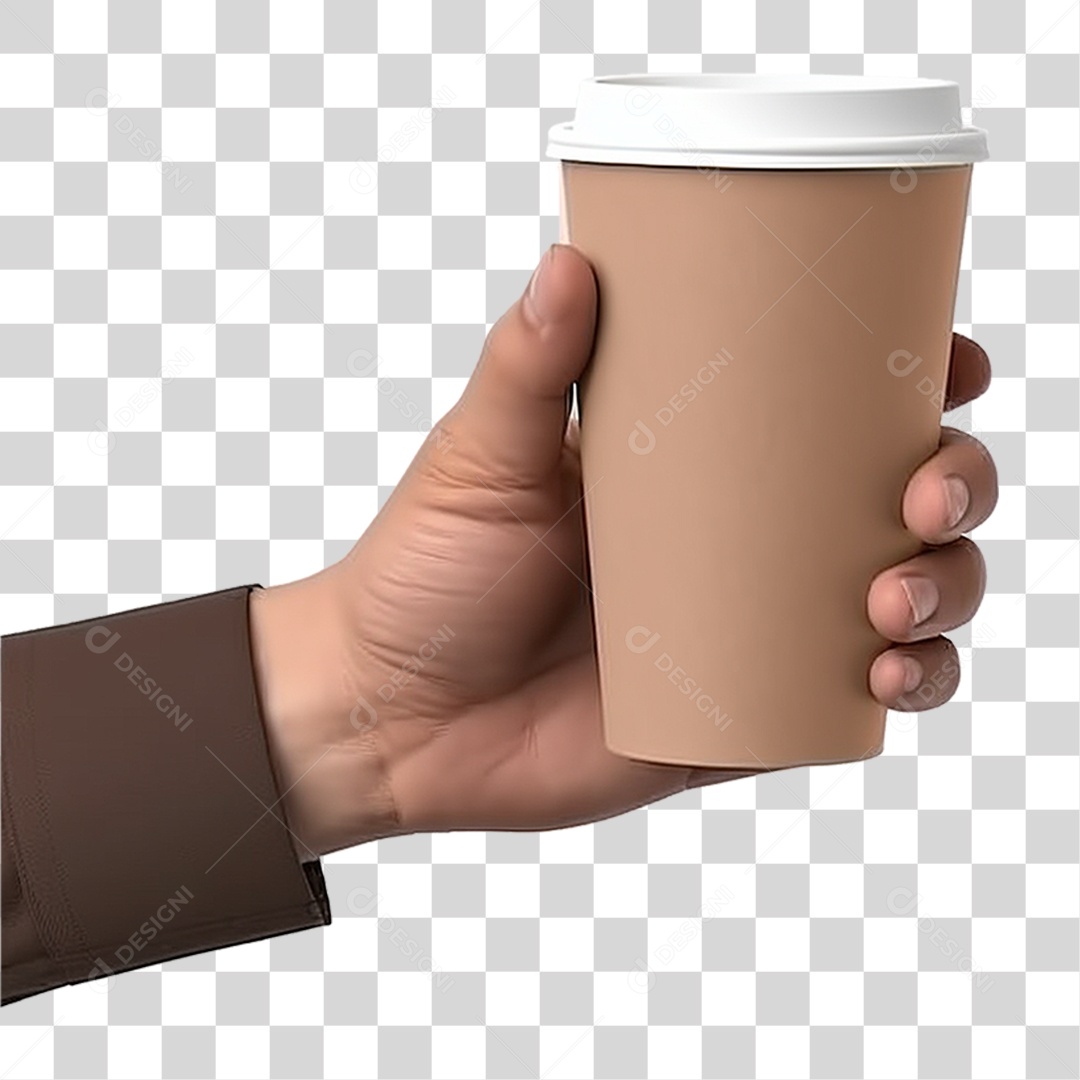Mão Segurando Copo de Café PNG Transparente