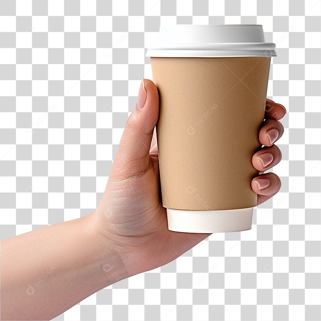 Mão Segurando Copo de Café PNG Transparente