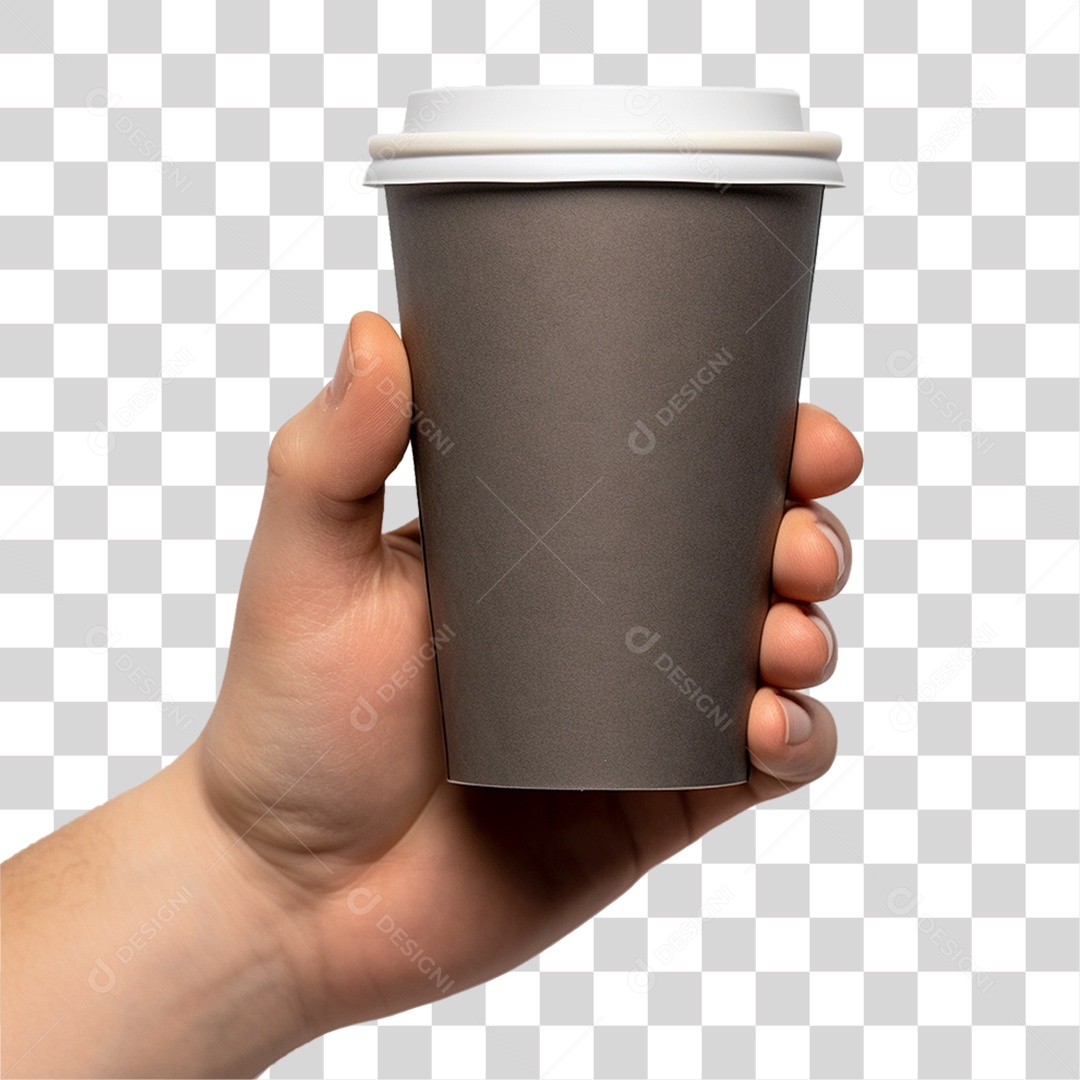 Mão Segurando Copo de Café PNG Transparente