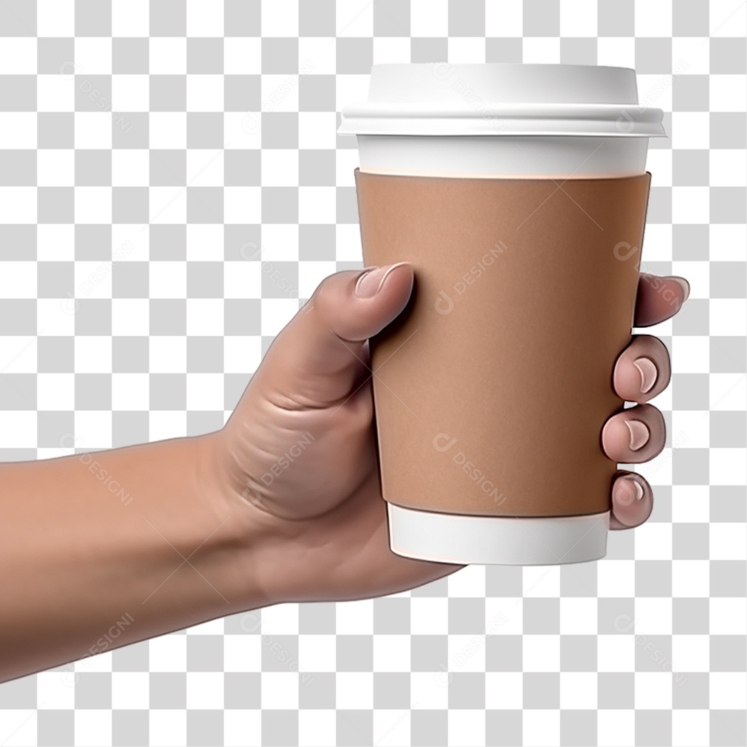 Mão Segurando Copo de Café PNG Transparente