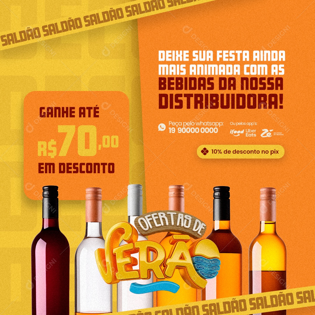 Ofertas de Verão Whiskys Bebidas da nossa Distribuidora Social Media PSD Editável
