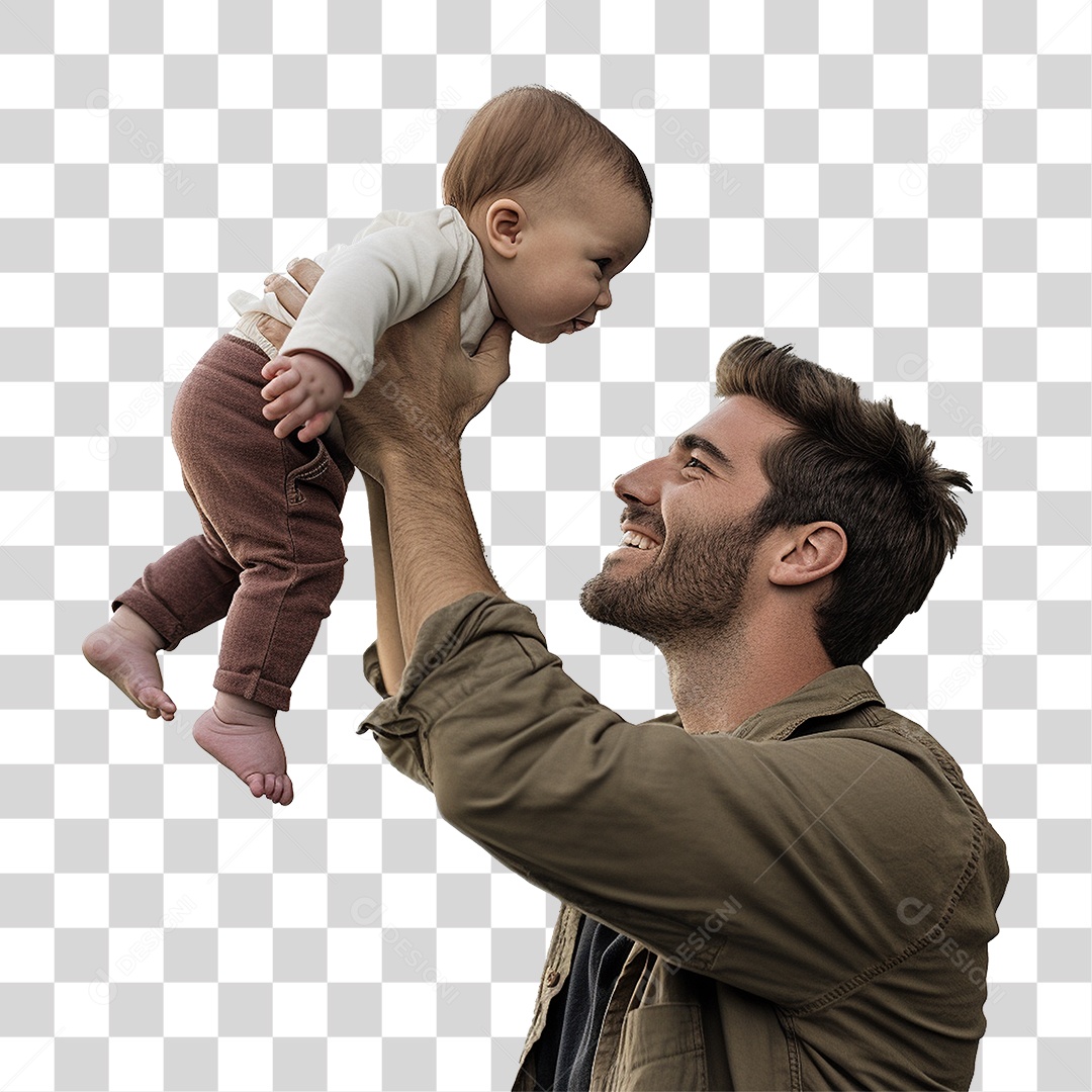 Pai com seu Filho PNG Transparente