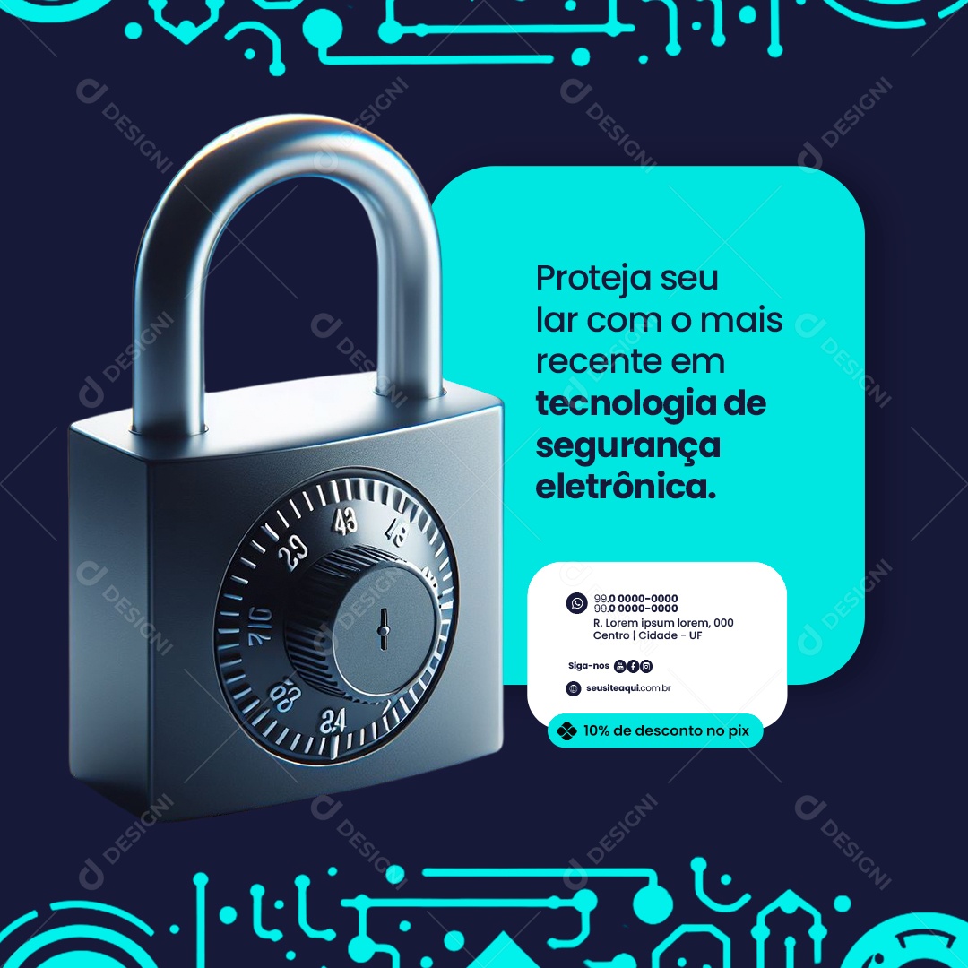 Segurança Residencial Proteja seu lar com o mais recente em tecnologia Social Media PSD Editável