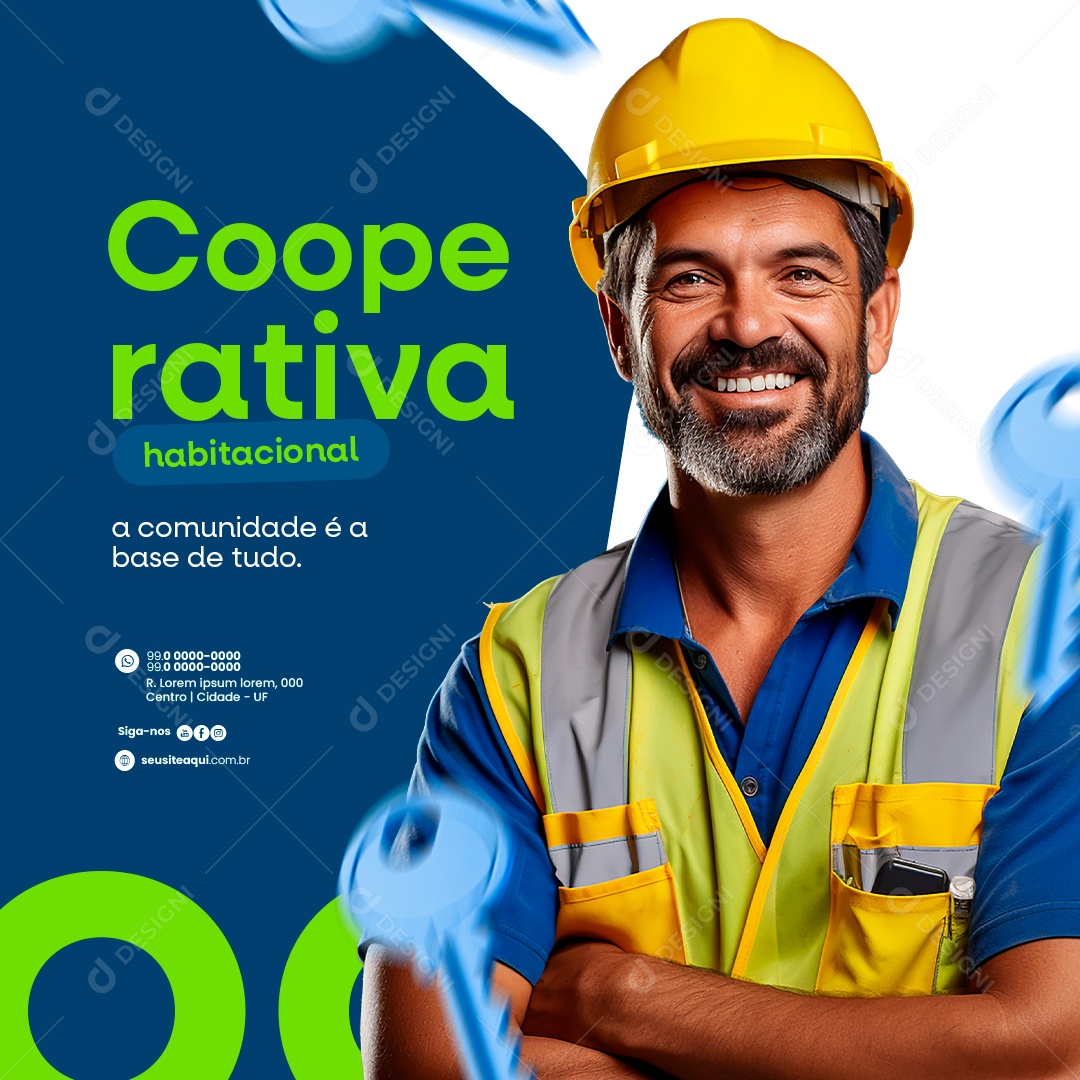 Cooperativa habitacional a comunidade é a base de tudo Social Media PSD Editável