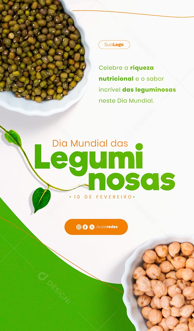 Story Dia Mundial Leguminosas 10 de Fevereiro o Sabor Incrível Social Media PSD Editável