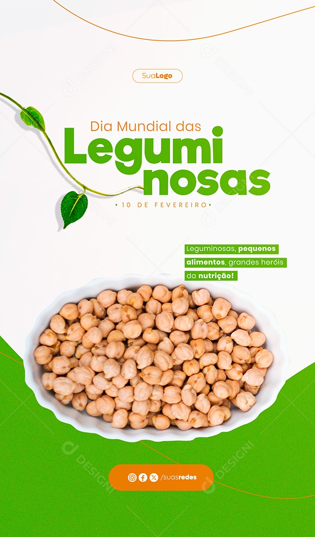 Story Dia Mundial Leguminosas 10 de Fevereiro Pequenos Alimentos Social Media PSD Editável