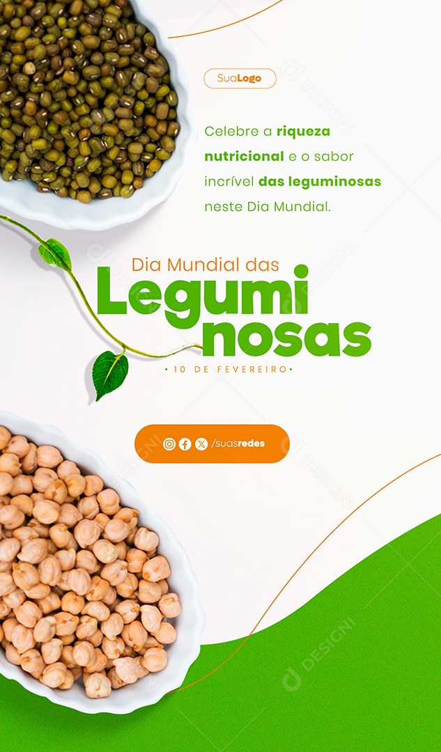 Story Dia Mundial Leguminosas 10 de Fevereiro a Riqueza Nutricional Social Media PSD Editável