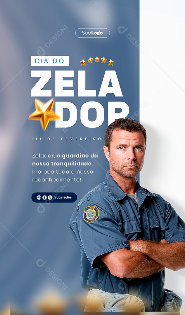 Story Dia do Zelador 11 de Fevereiro Merece todo o nosso Respeito Social Media PSD Editável