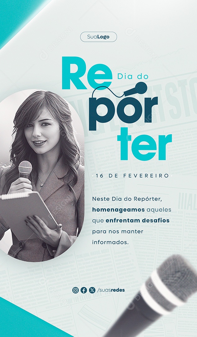 Dia Do Repórter 16 De Fevereiro Social Media PSD Editável