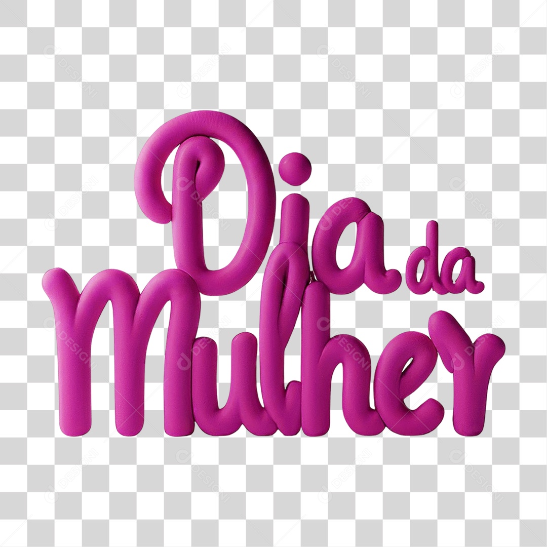Texto 3D Dia da Mulher PNG Transparente