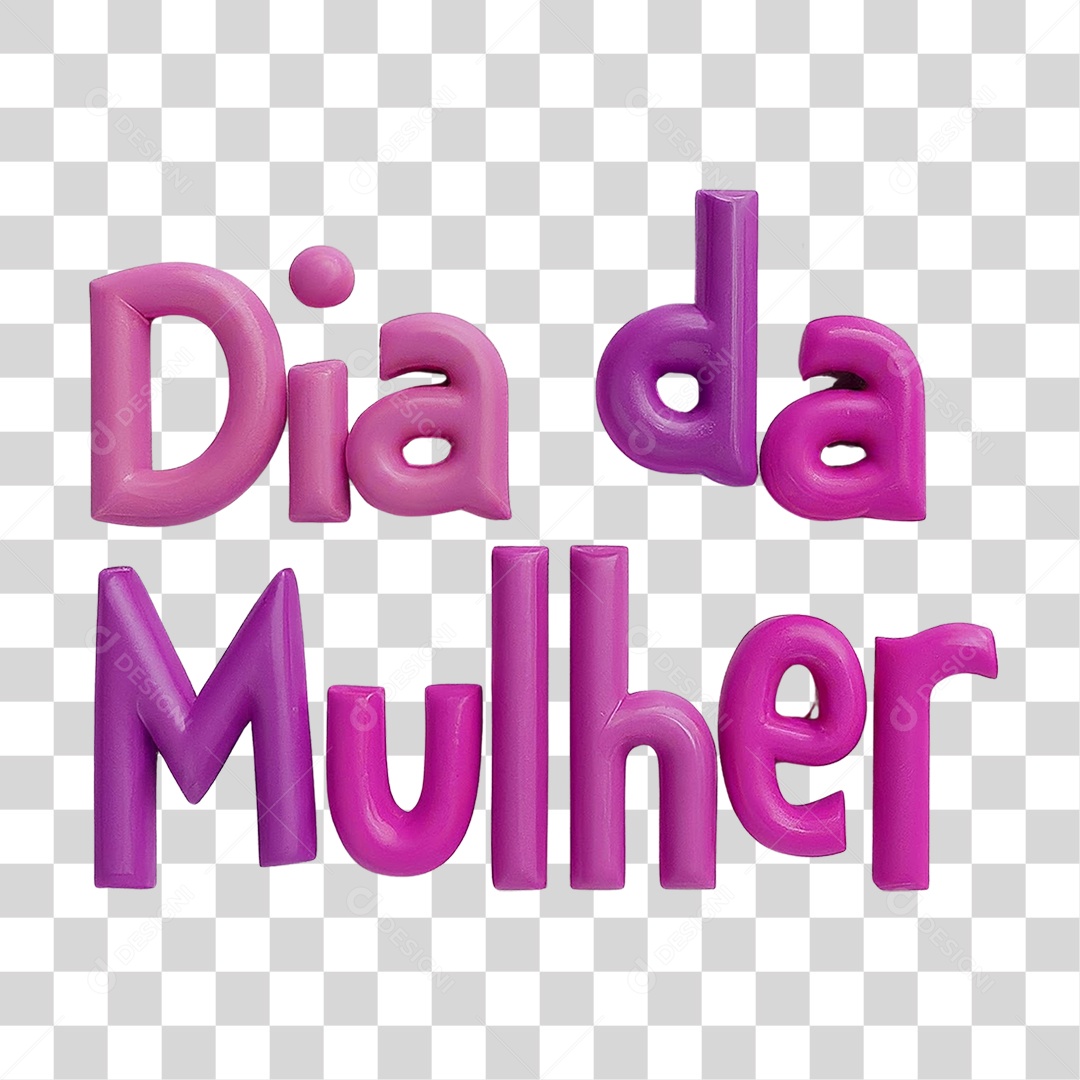 Texto 3D Dia da Mulher PNG Transparente