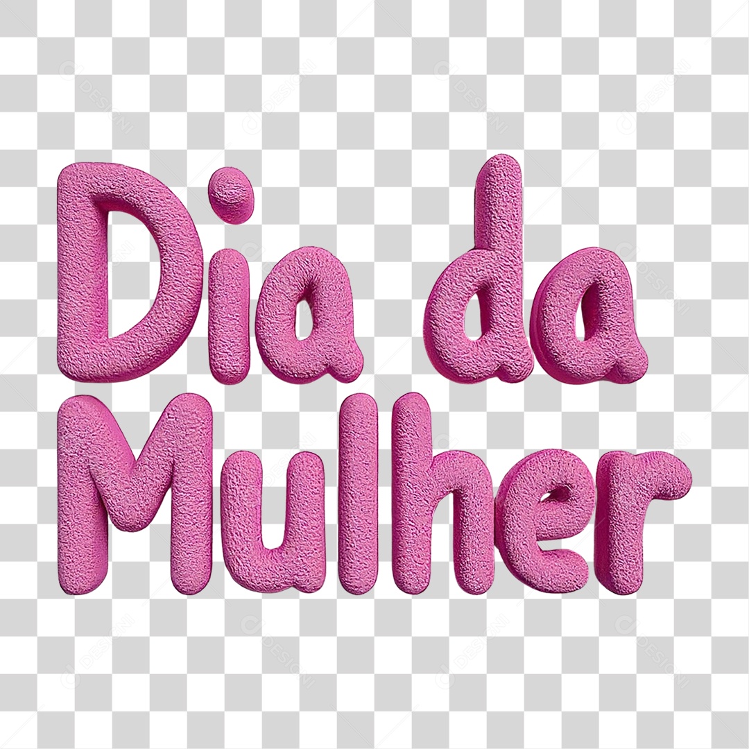Texto 3D Dia da Mulher PNG Transparente