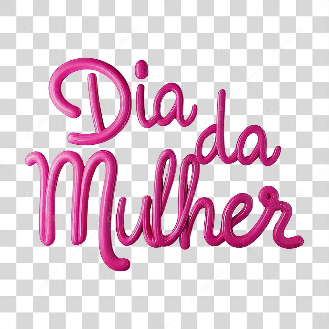 Texto 3D Dia da Mulher PNG Transparente