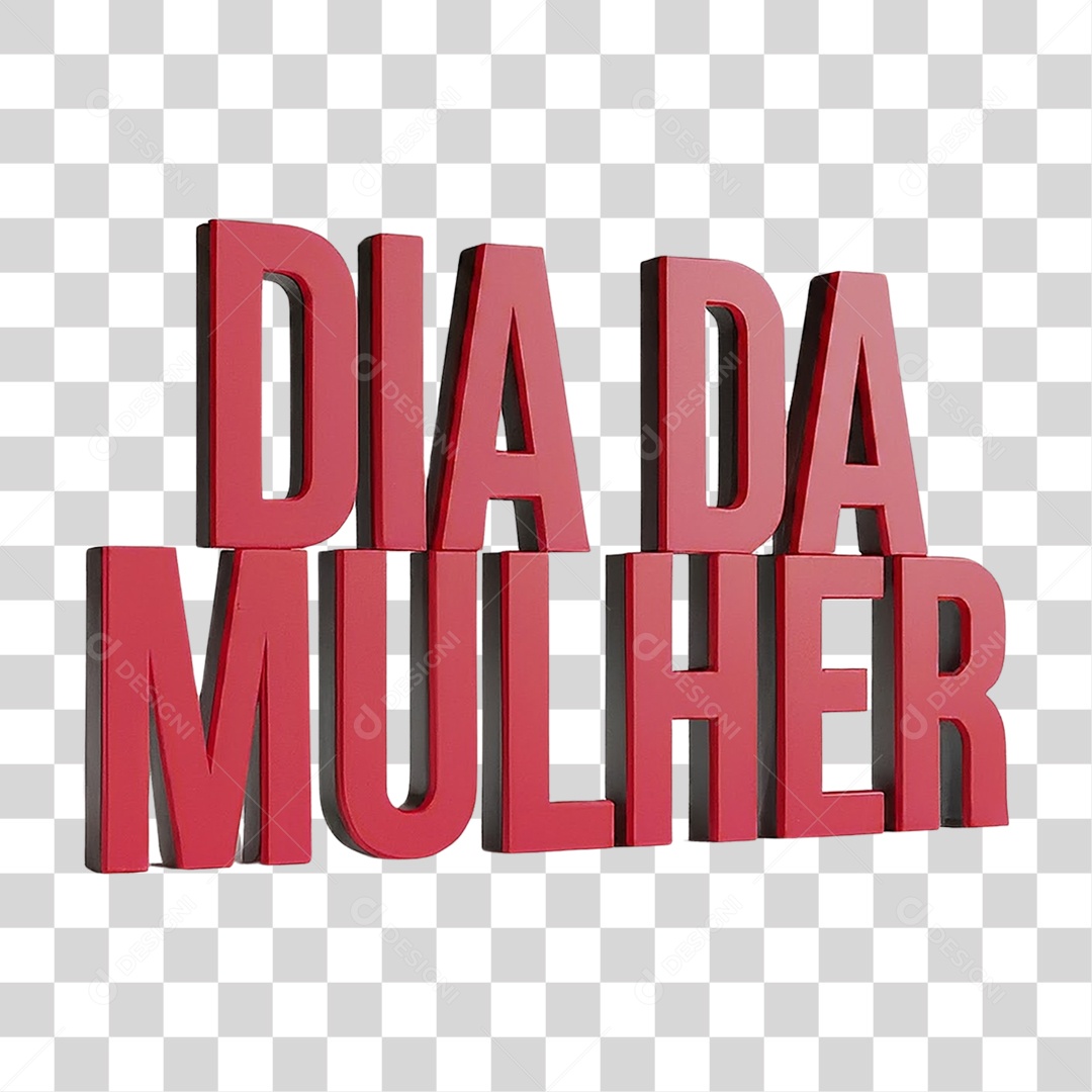 Texto 3D Dia da Mulher PNG Transparente