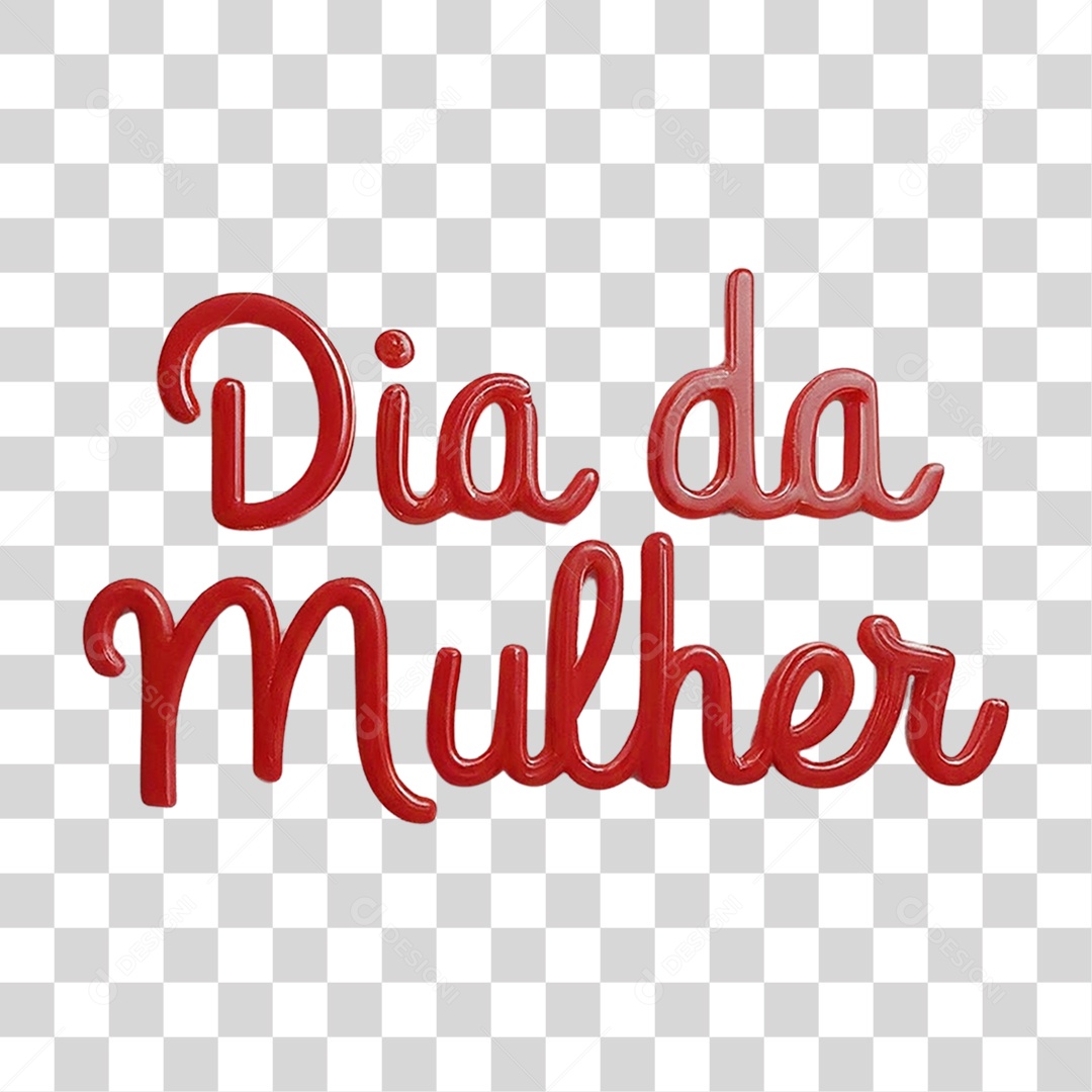 Texto 3D Dia da Mulher PNG Transparente