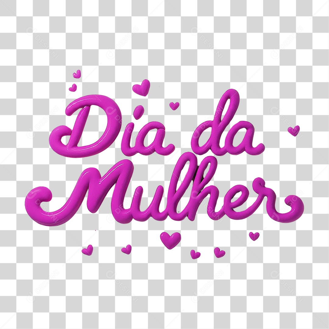 Texto 3D Dia da Mulher PNG Transparente