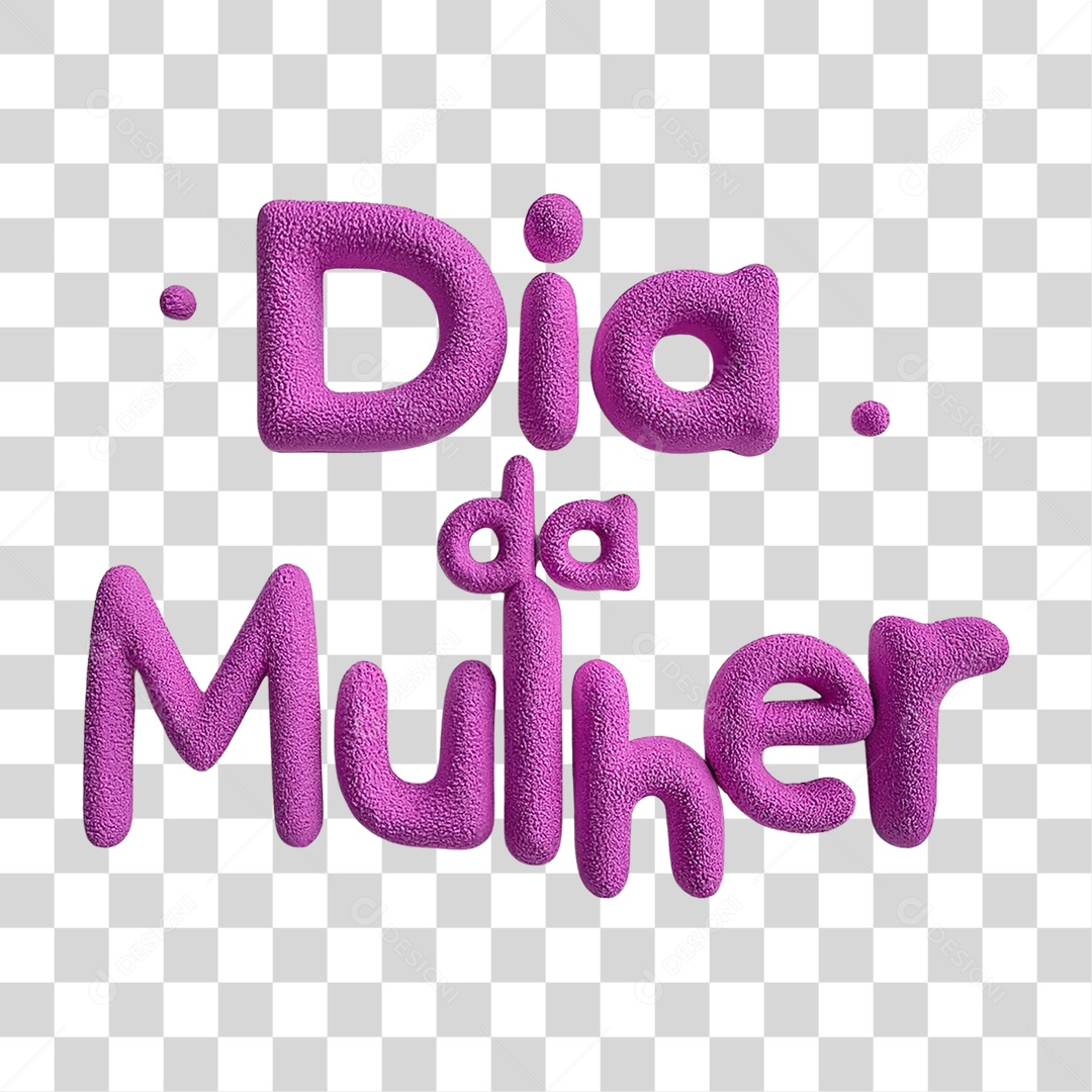 Texto 3D Dia da Mulher PNG Transparente