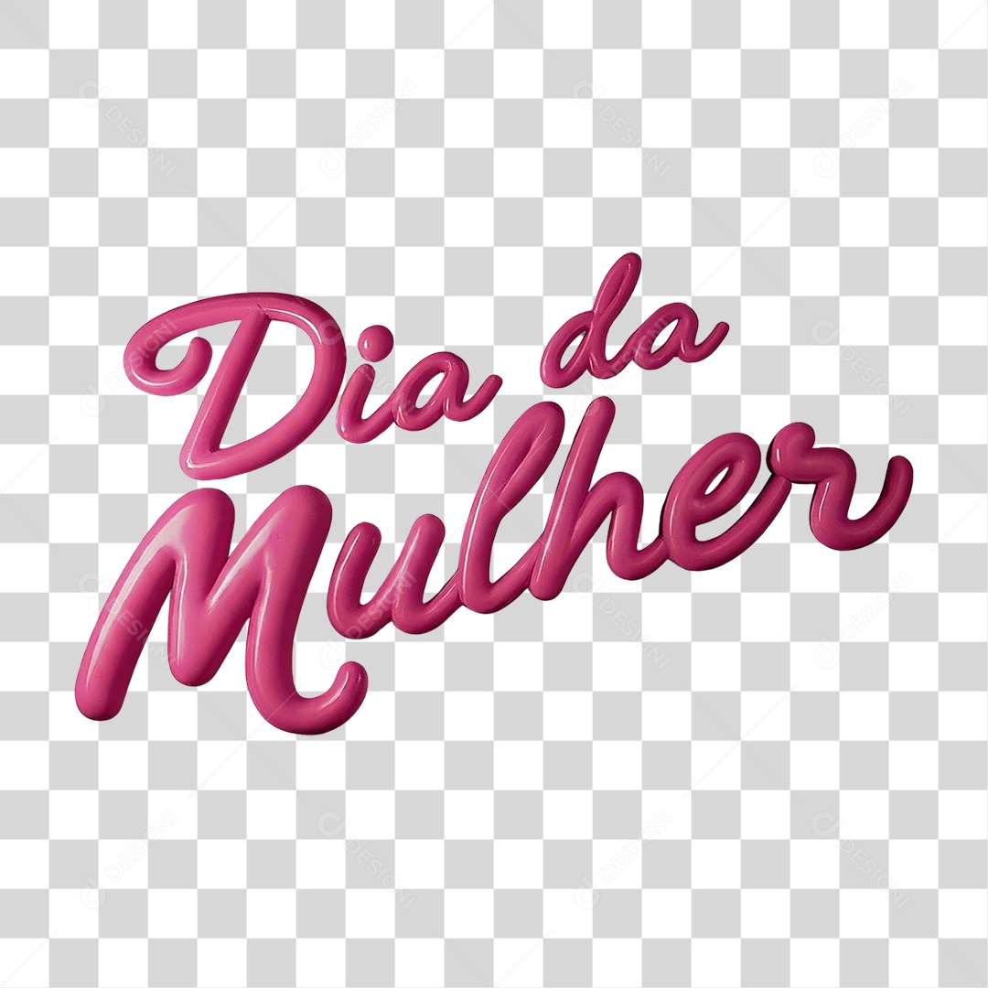 Texto 3D Dia da Mulher PNG Transparente