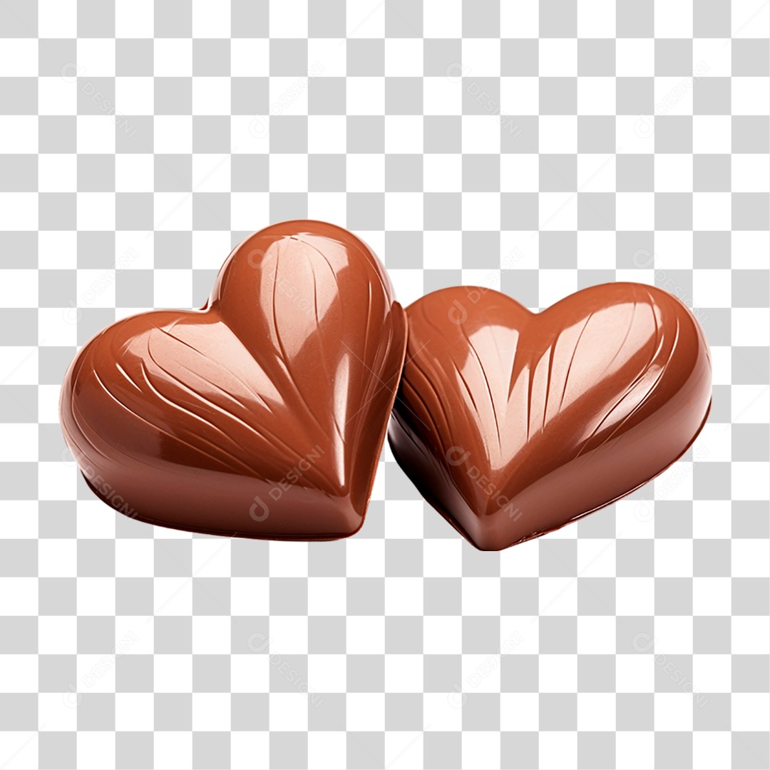 Corações de Chocolate PNG Transparente