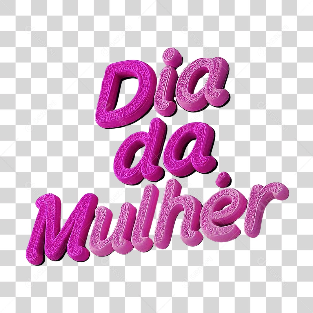 Texto 3D Dia da Mulher PNG Transparente