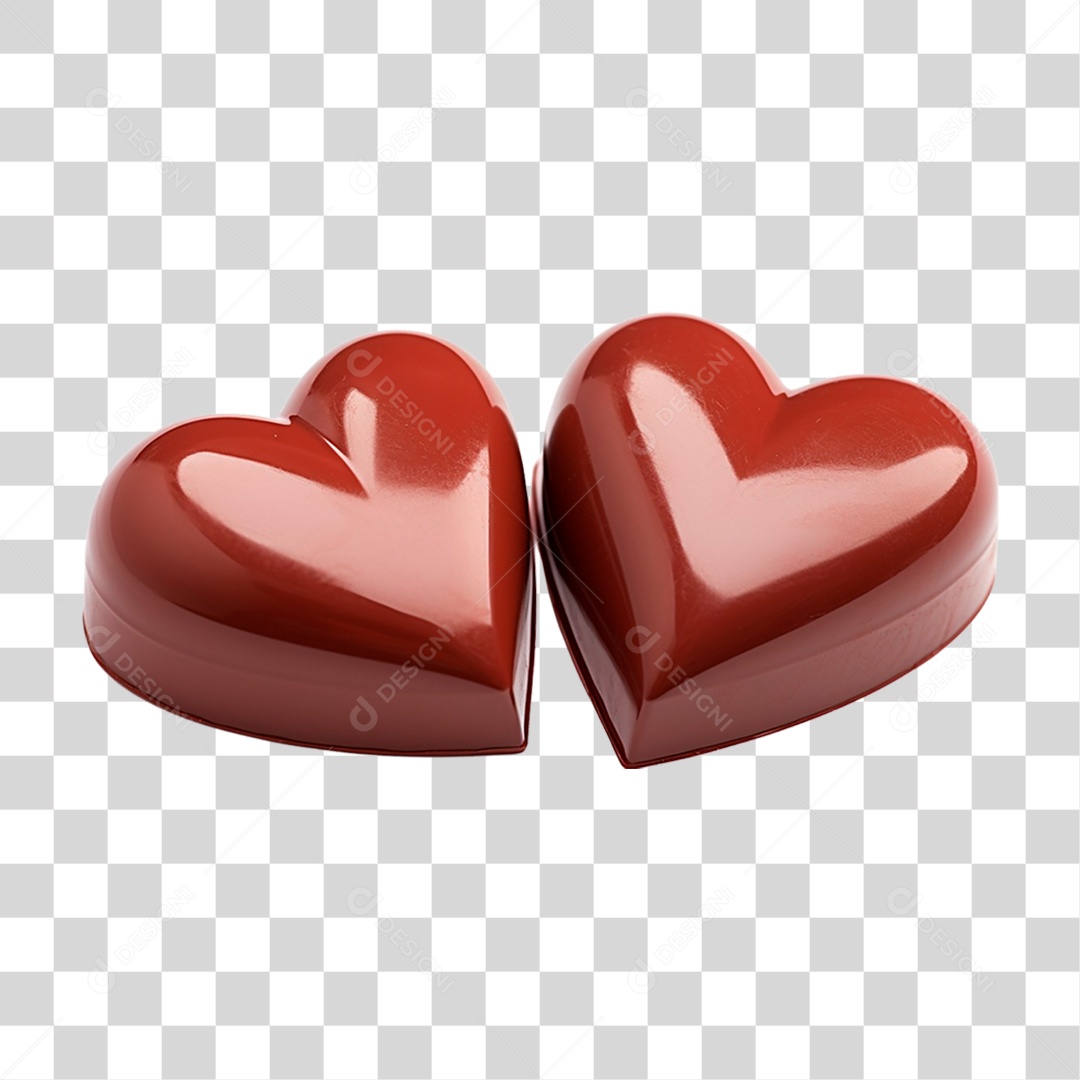 Corações de Chocolate PNG Transparente