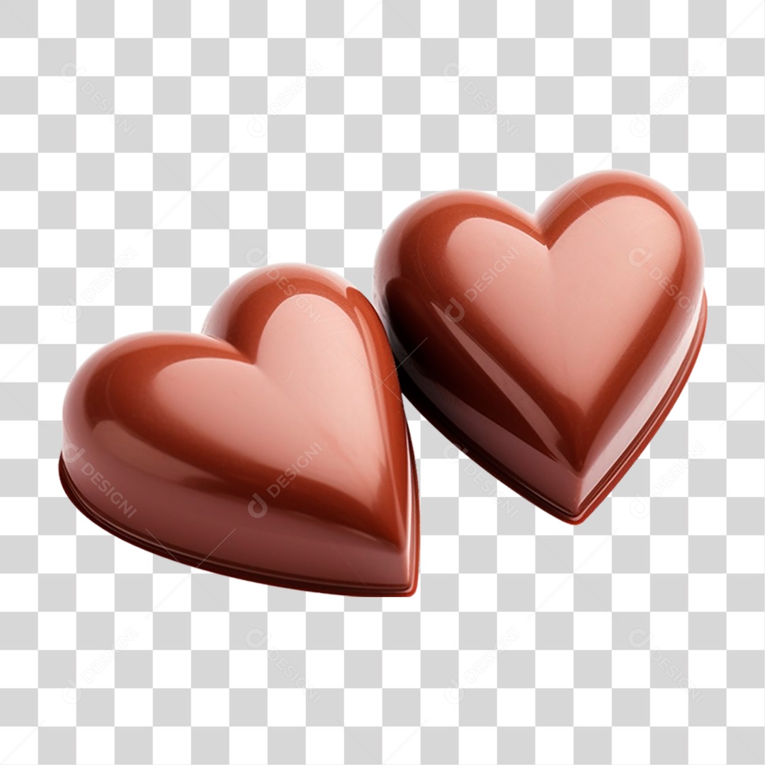 Corações de Chocolate PNG Transparente