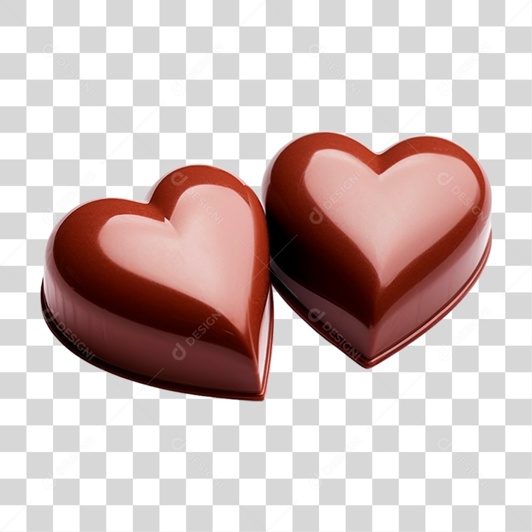 Corações de Chocolate PNG Transparente
