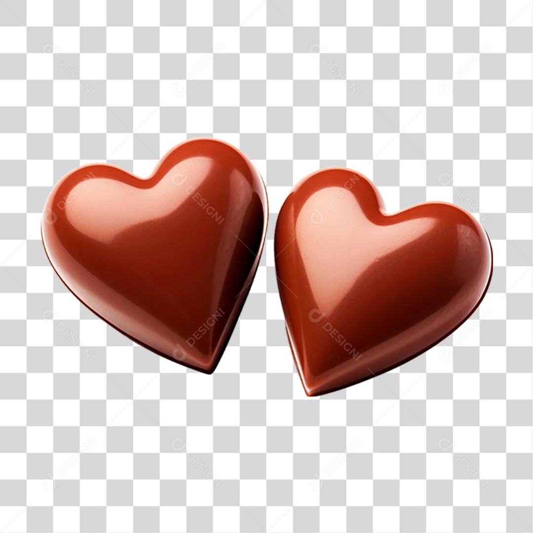 Corações de Chocolate PNG Transparente