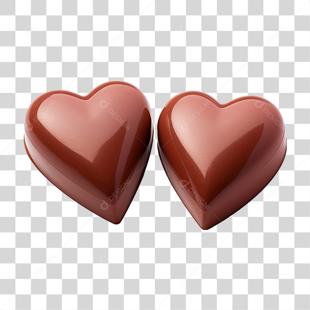 Corações de Chocolate PNG Transparente