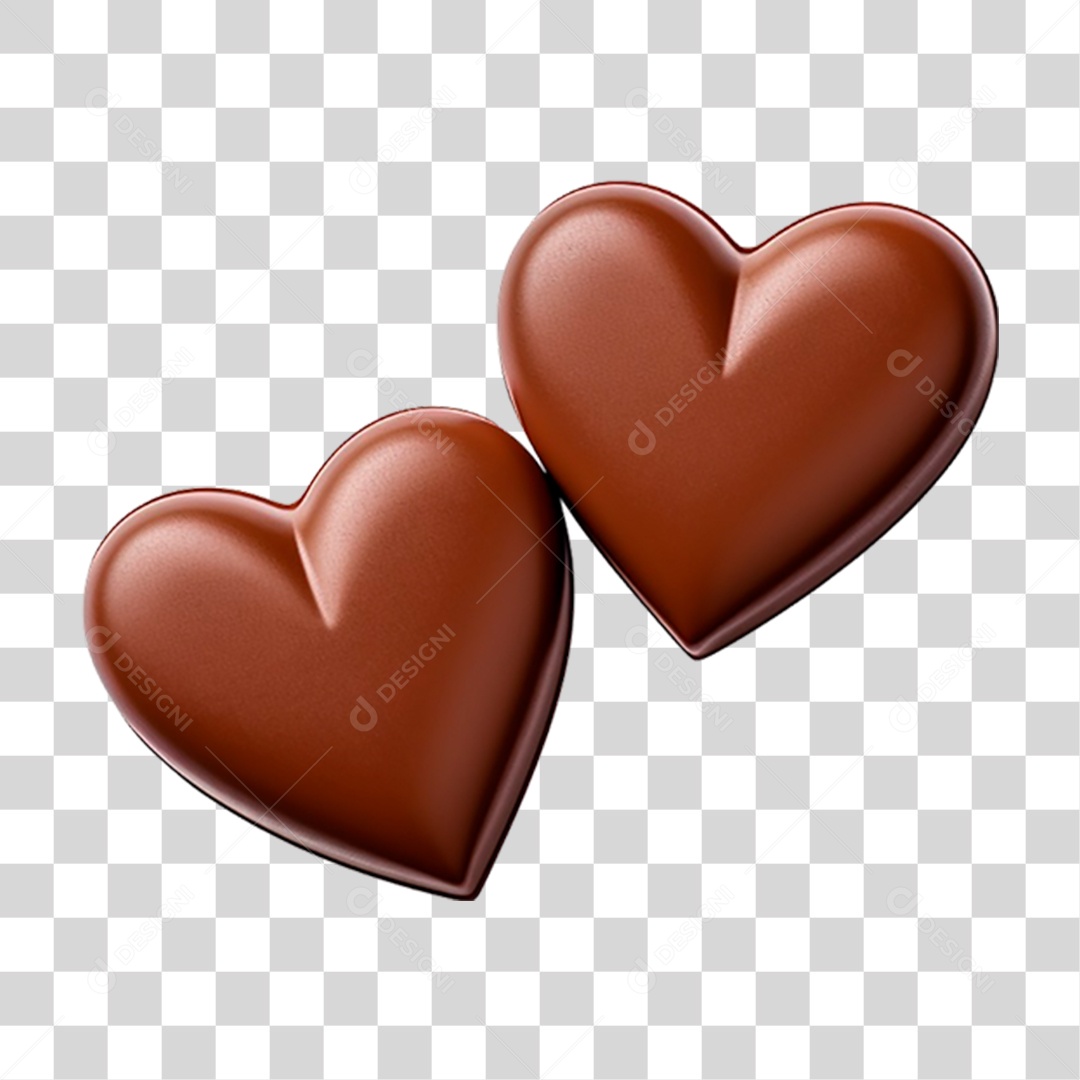 Corações de Chocolate PNG Transparente