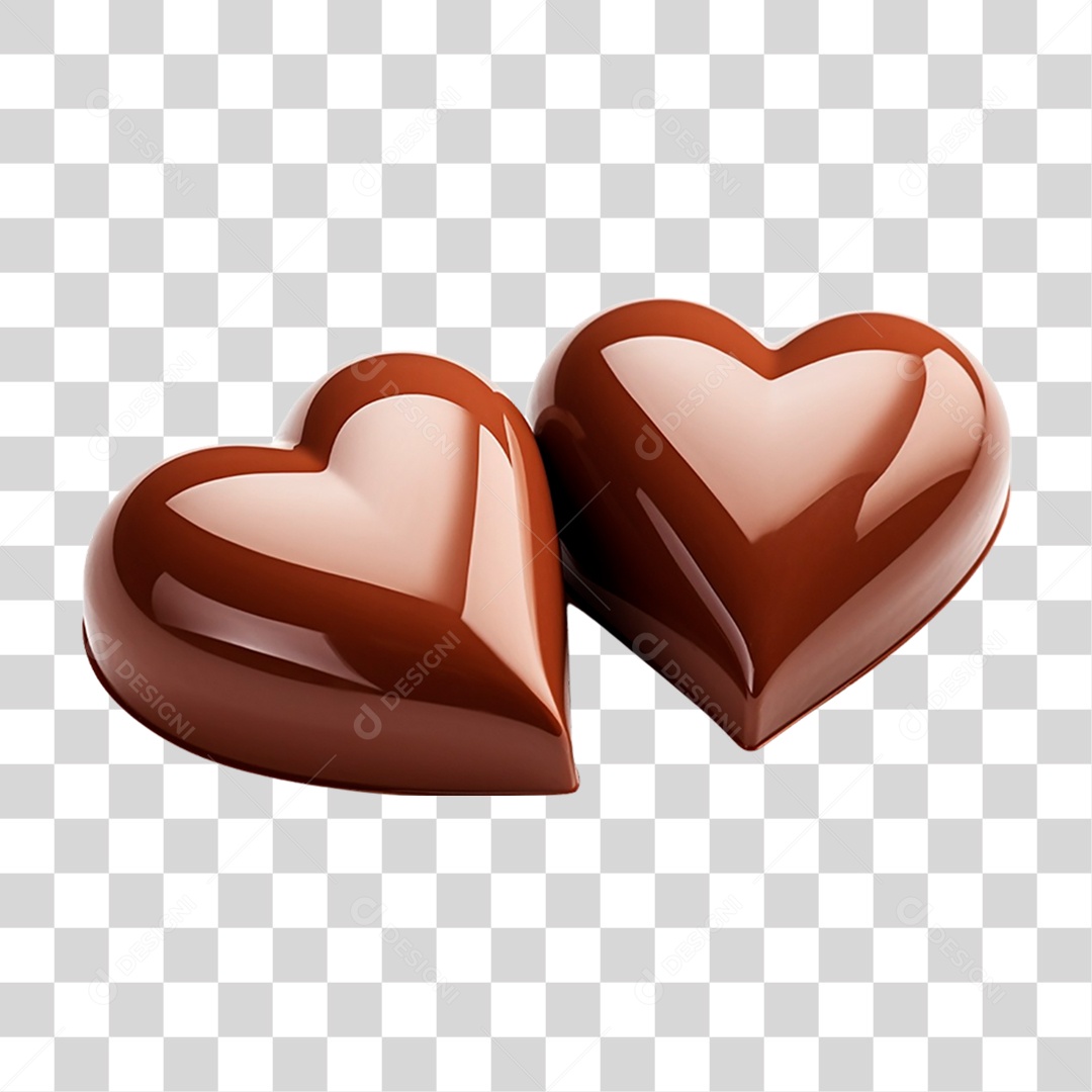 Corações de Chocolate PNG Transparente