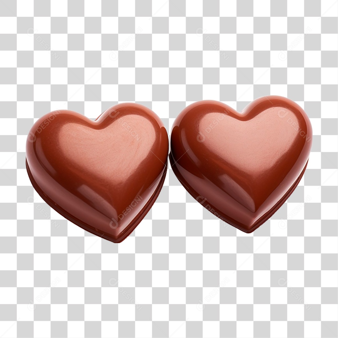 Corações de Chocolate PNG Transparente