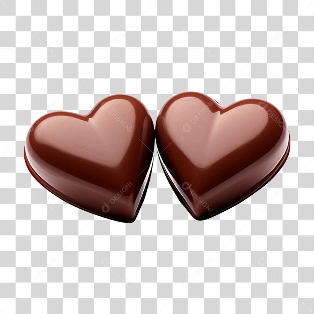 Corações de Chocolate PNG Transparente