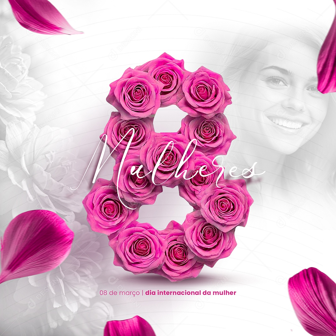 Dia Internacional das Mulheres 8 de Março Social Media PSD Editável