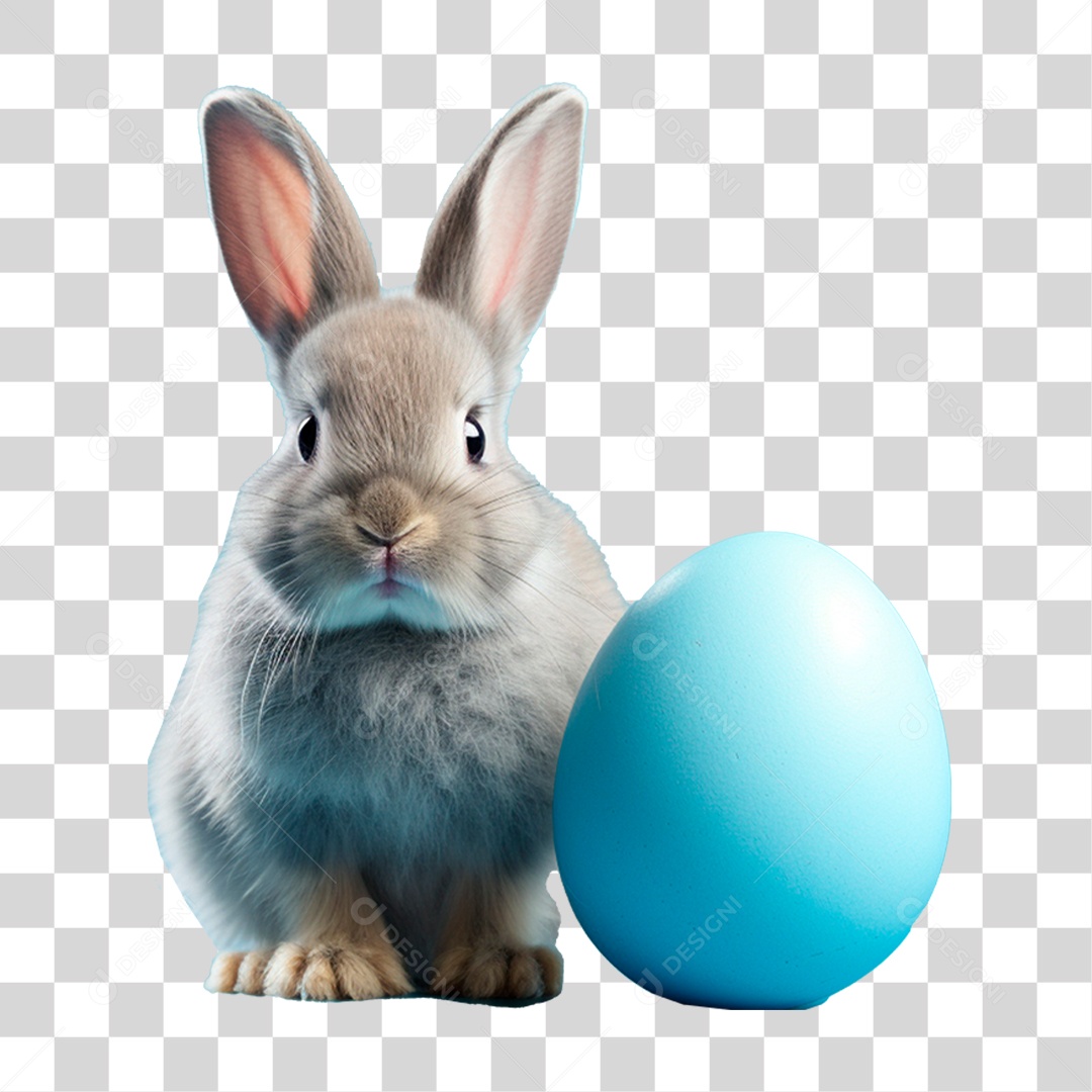 Coelho com Ovo de Páscoa PNG Transparente